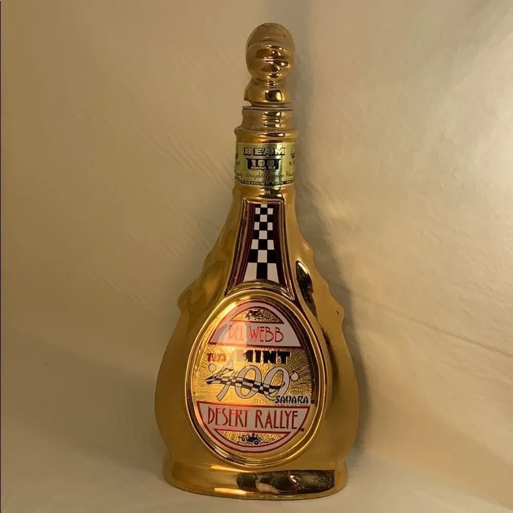 Del Webb 1973 Mint 400 Sahara Desert Rallye BEAM 86 Whiskey Gold Cork Stopper